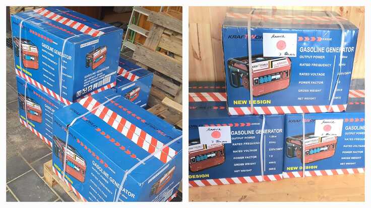 長野県上田市の絵画展の支援金で発電機を数台購入