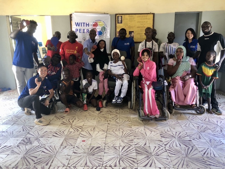 ボッチャ大会開催後の集合写真