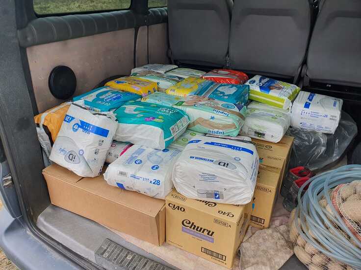 ウクライナ西部拠点に入れたオムツ2万3000枚の配給先がほぼ全て確定