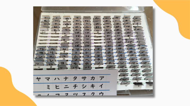 自作した文字チップ