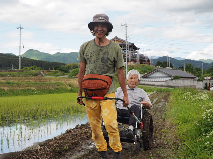 JINRIKIを使用して田んぼをお散歩♪