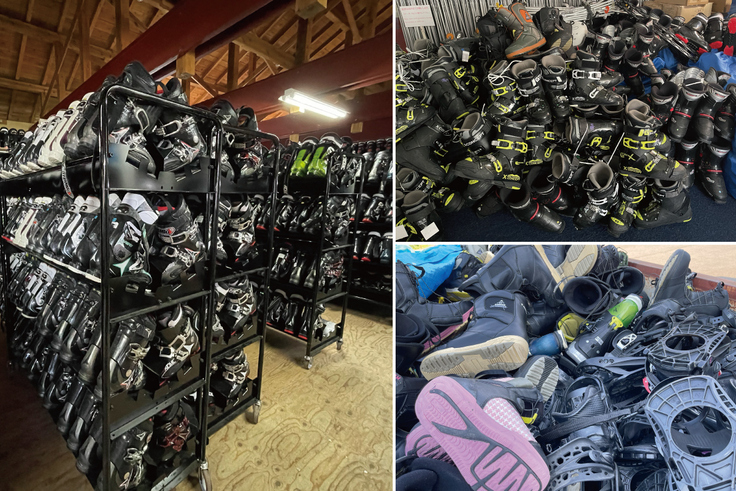 2023年5月、倉庫で管理されている廃棄処分予定のレンタル用品