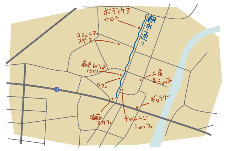 朝市通り周辺マップ