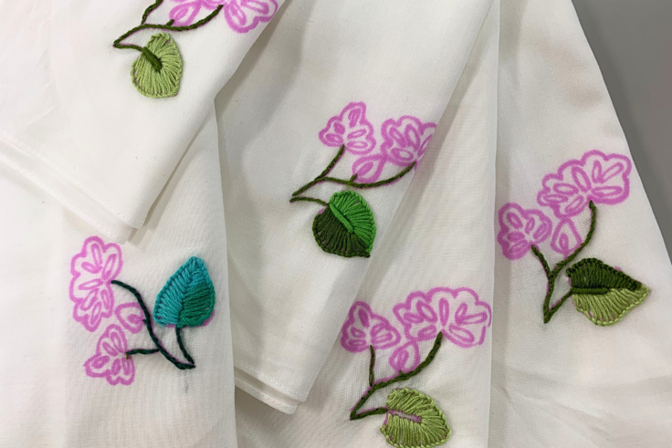 作成した刺繍の写真