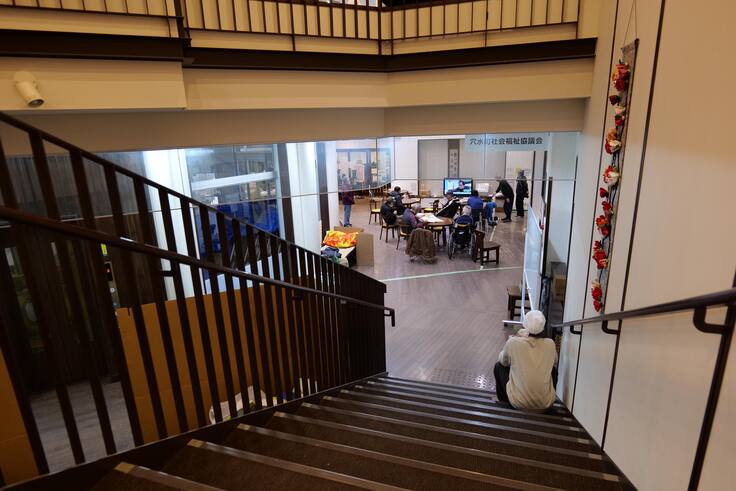 避難者の生活のひとコマ