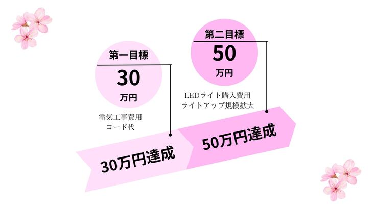各ステージごとの目標金額と、実施内容