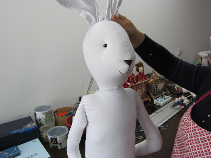 本体とお顔を合わせて最終縫製です