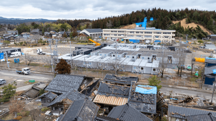 建設された仮設住宅（2024年2月22日　石川県珠洲市）
