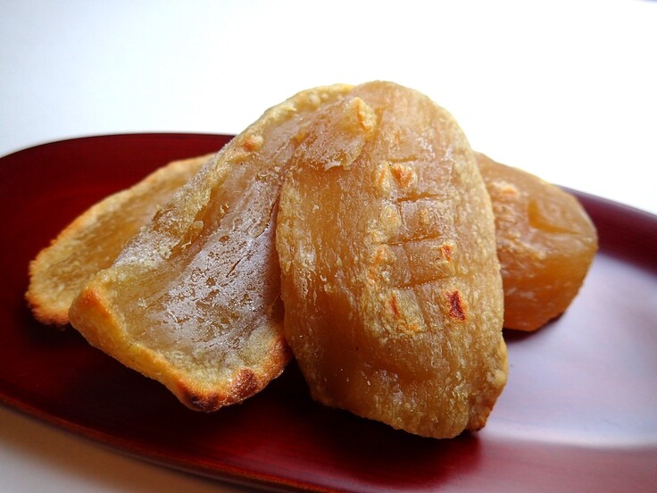 美味しそうなタンザニア産タマユタカの干しいも、ちょっと焙ってみた様子