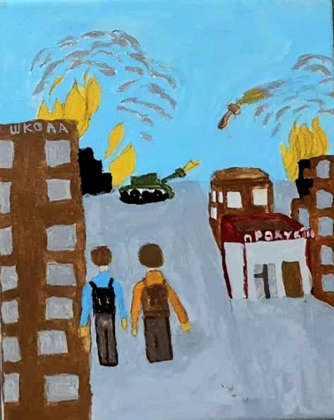 「ウクライナの子ども達が描いた絵の絵画展～今、平和への想いを伝えたい～」は長野県庁にて開催中