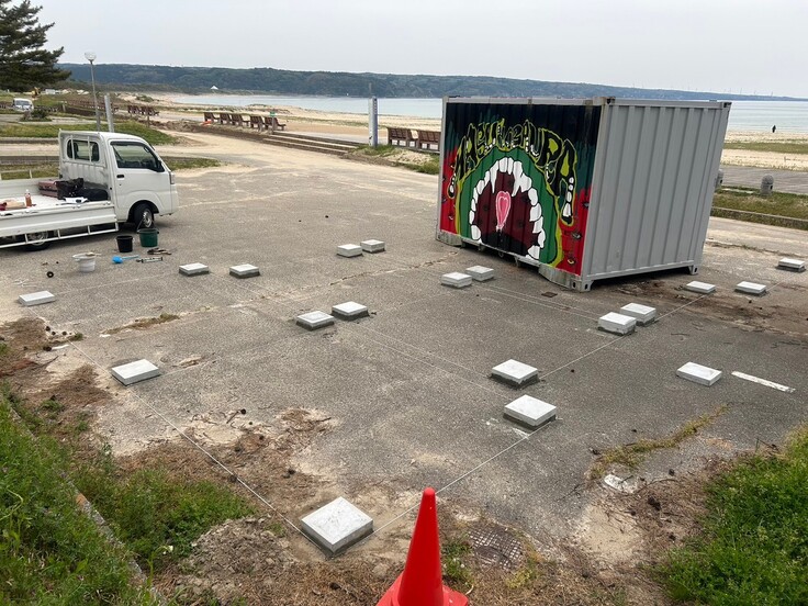 設置準備の様子。