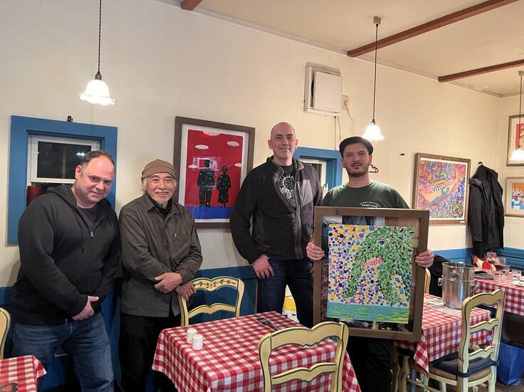 「ラザニアバー」オーナーのご厚意にて作品展示販売