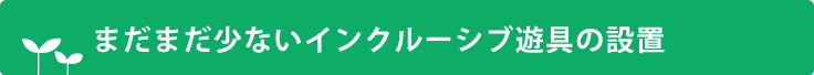 まだまだ少ないインクルーシブ遊具の設置