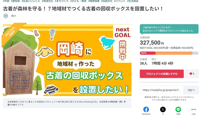 株式会社鈴六クラファン結果