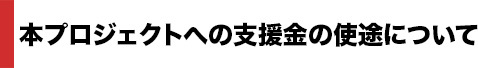 本プロジェクトへの支援金の使徒について