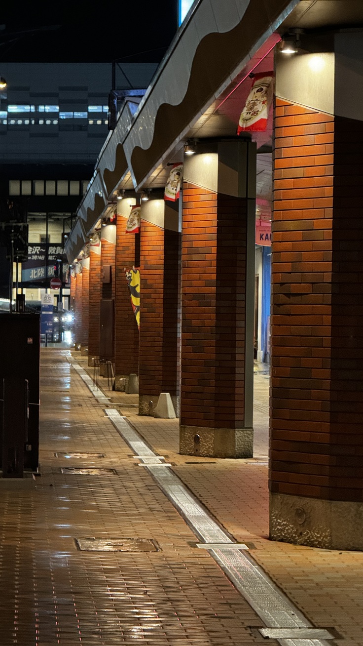 歩道を程よく照らすダウンライト