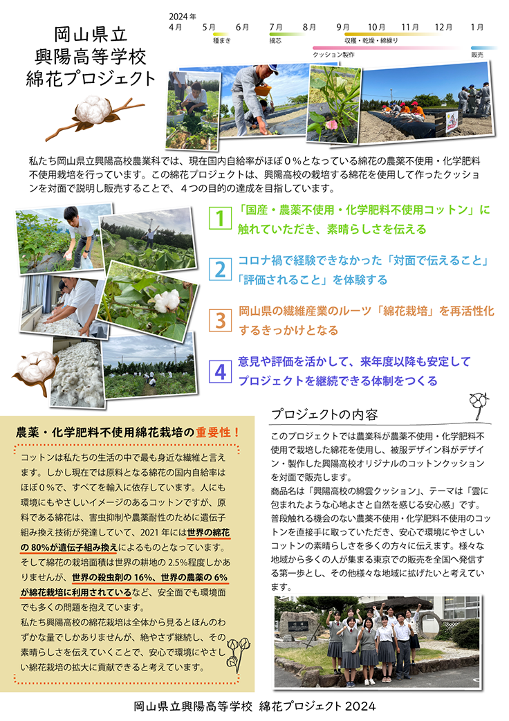 綿花プロジェクトPRチラシ
