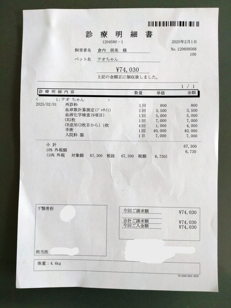 2月1日診療明細