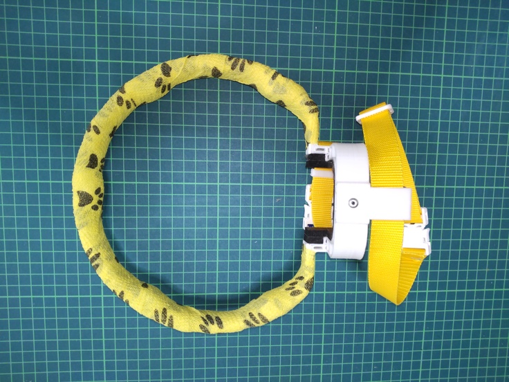 輪っかが黄色に足跡柄、ベルト黄色