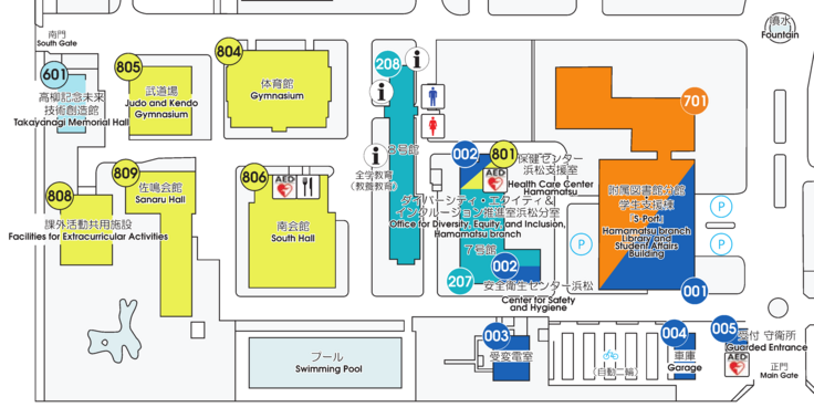 浜松キャンパスのマップ