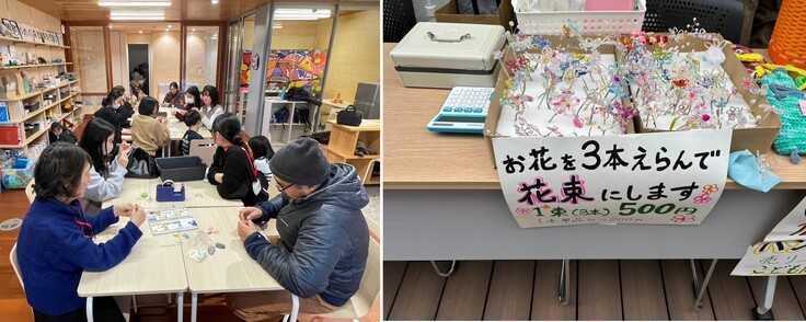 ブース出展に先立ち、ゆめの森放課後児童クラブでワークショップを開いて、子供たちと一緒にビーズアートづくり。