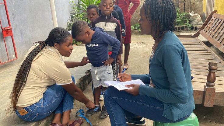 制服採寸の様子