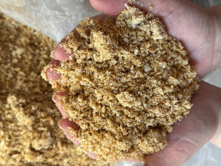 米糠・おからを乳酸菌・納豆菌・酵母などで嫌気醗酵させた様子