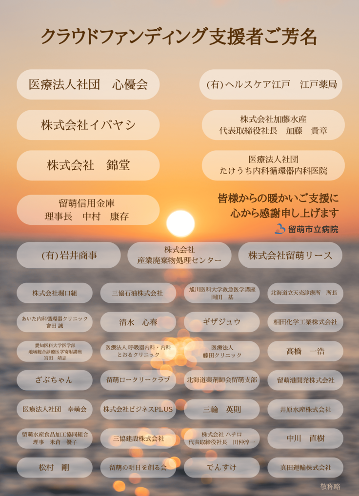 クラウドファンディング御芳名