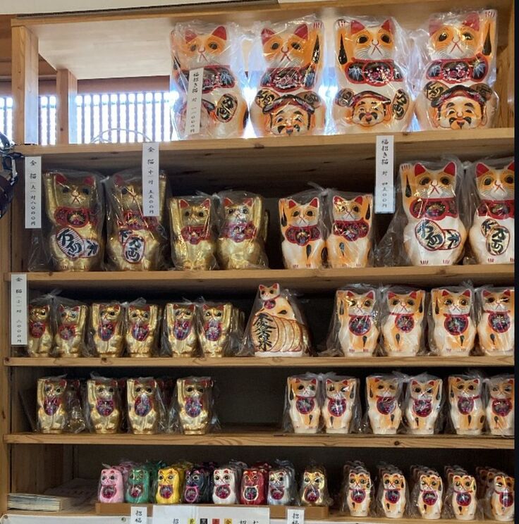 福招き猫さまたち　大きさもたくさんあります