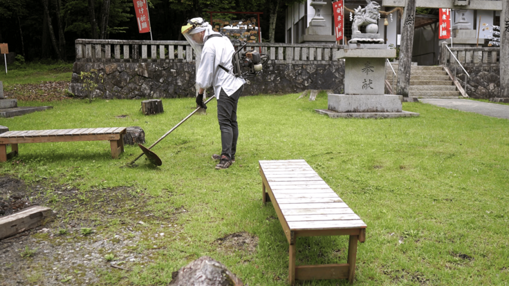 宮崎神社　草刈り