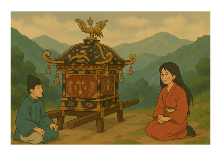 故郷へ帰る二人（ChatGPTで作成）