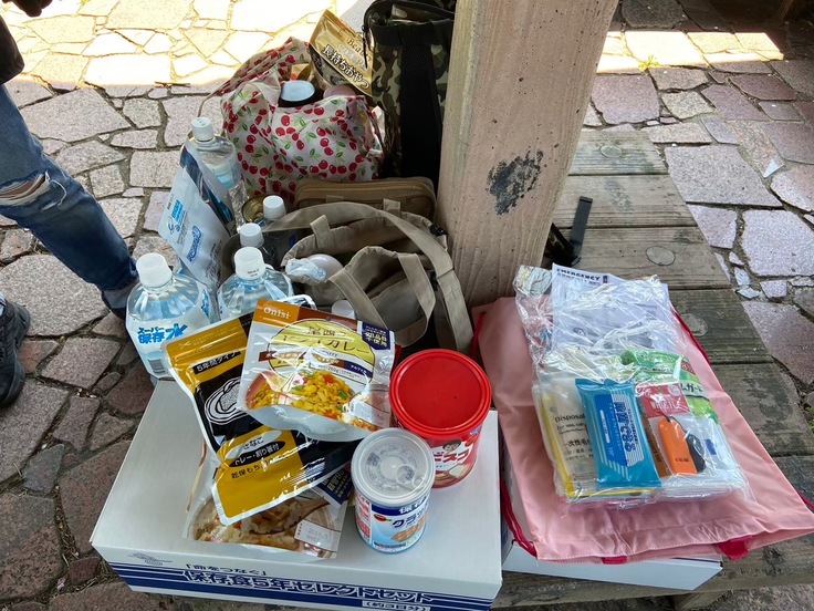 防災バックの展示