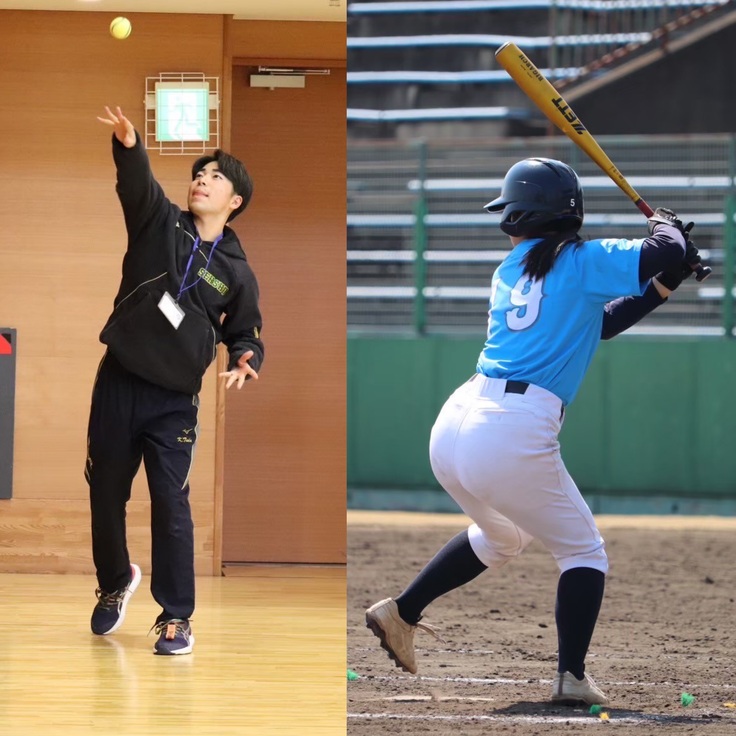 左:Baseball5イベント時の一枚、右:女子野球プレー写真