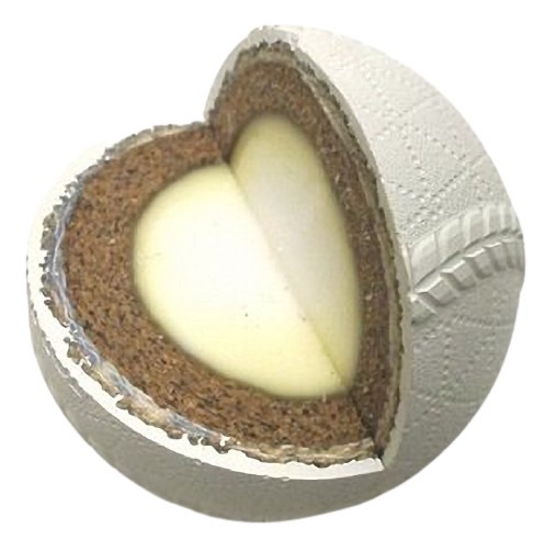 準硬式野球ボール断面図