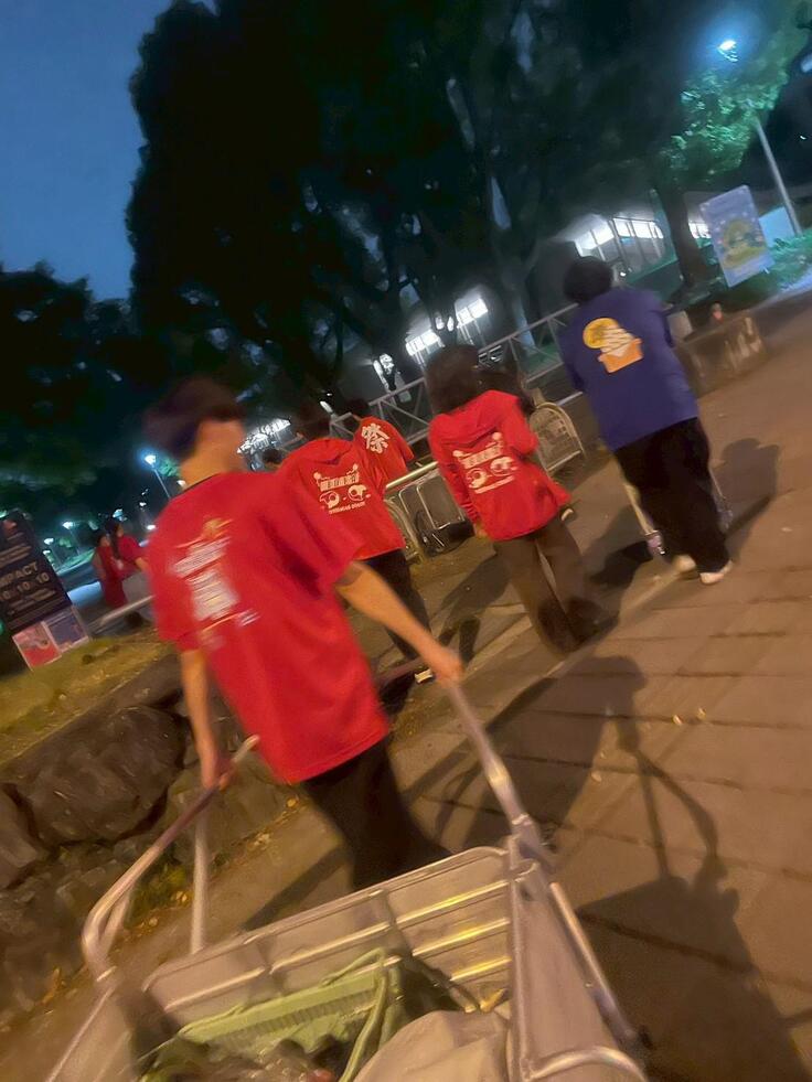 撤収作業の様子