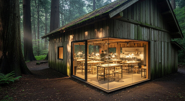 忍者の森の東屋（寺子屋）