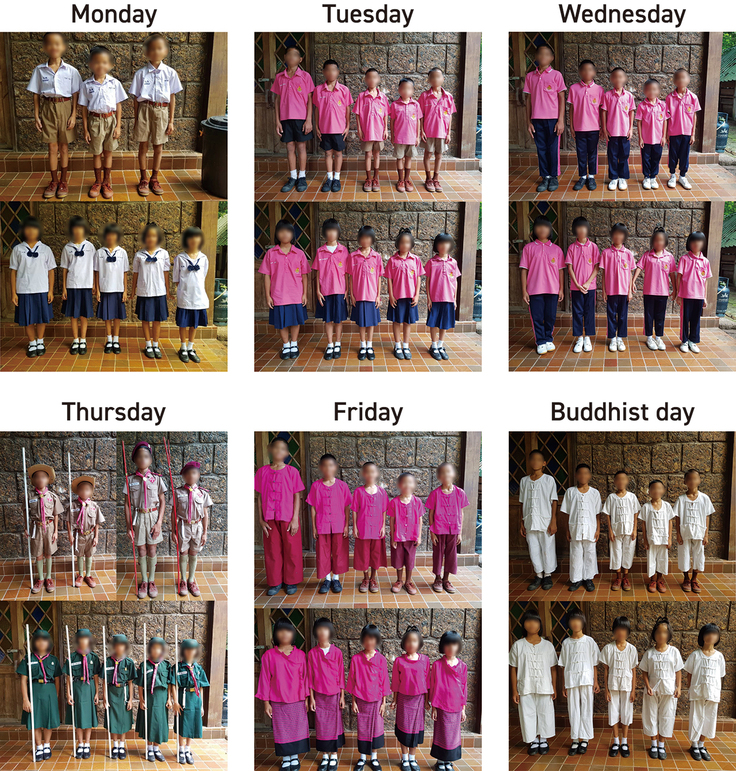 子どもたちの制服（月〜金曜日＋仏教の日）