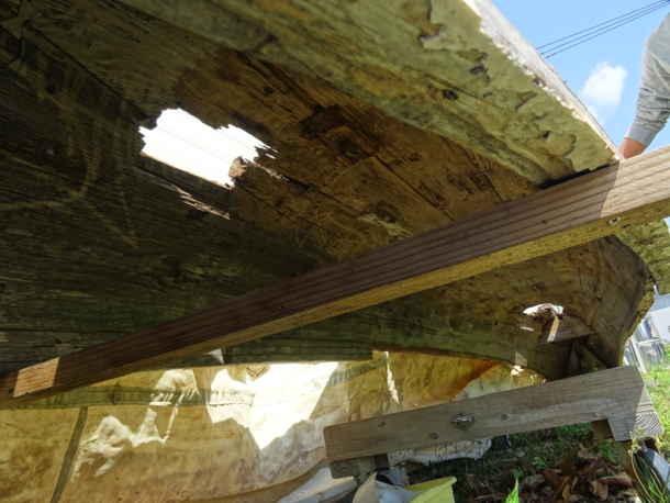 譲り受けた古いサバニ！！