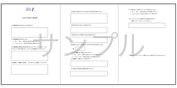 実施するアンケートのサンプル