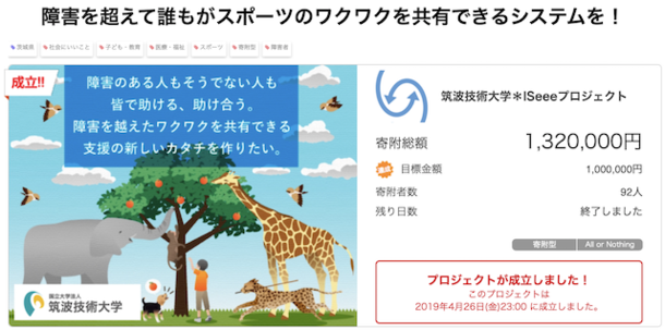 プロジェクト成立のスクリーンショット