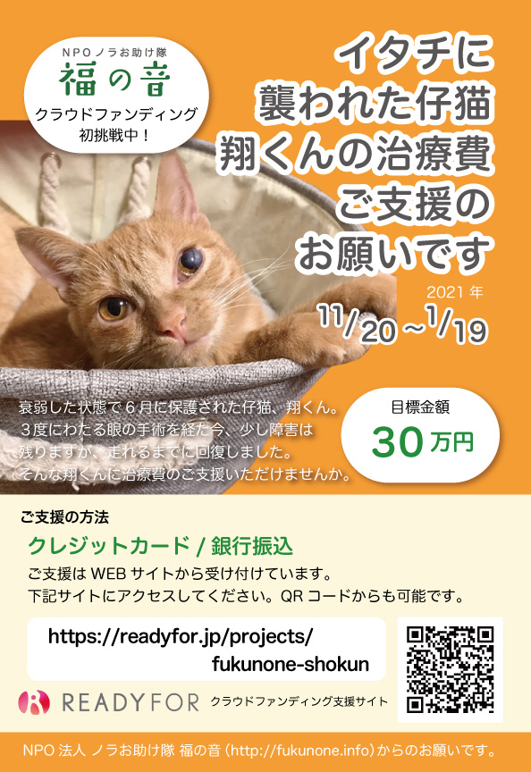 翔くんへのご支援のお願い