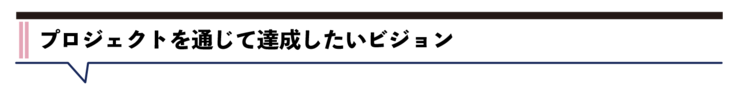 プロジェクトを通じて達成したいビジョン