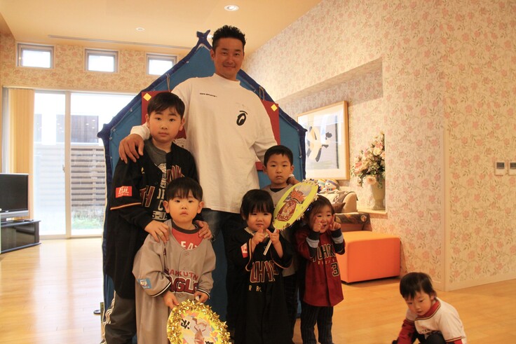 銀次選手　2020年1月にせんだいハウス訪問時