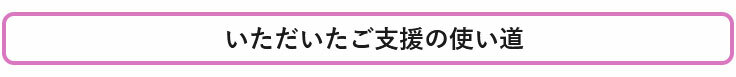 いただいたご支援の使い道