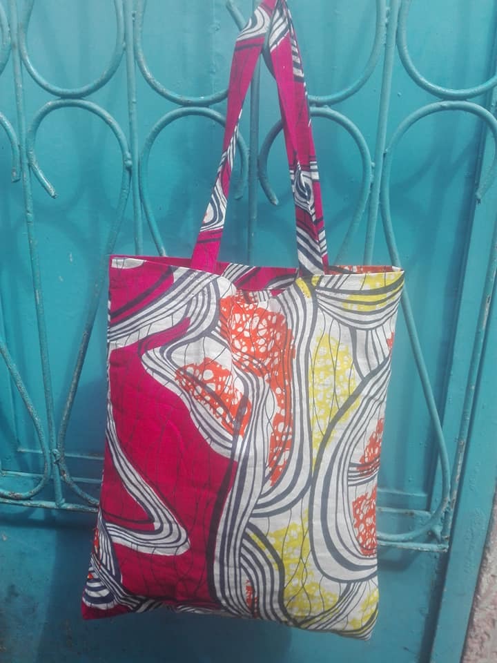 手縫いで作ったエコバッグ1号