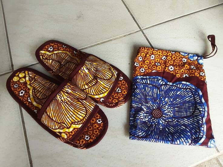 中古ジーンズとタオルを使ったスリッパ