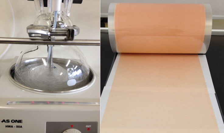 アトピーの肌荒れ保護テープ粘着剤の重合と原反