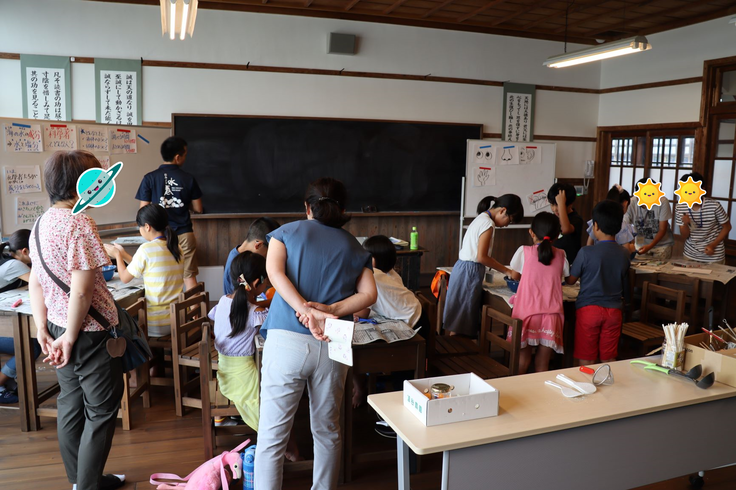 山口県萩市で開催した初めての出張型体験科学教室の様子