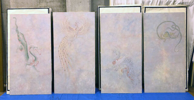 襖絵制作 2月上旬の様子