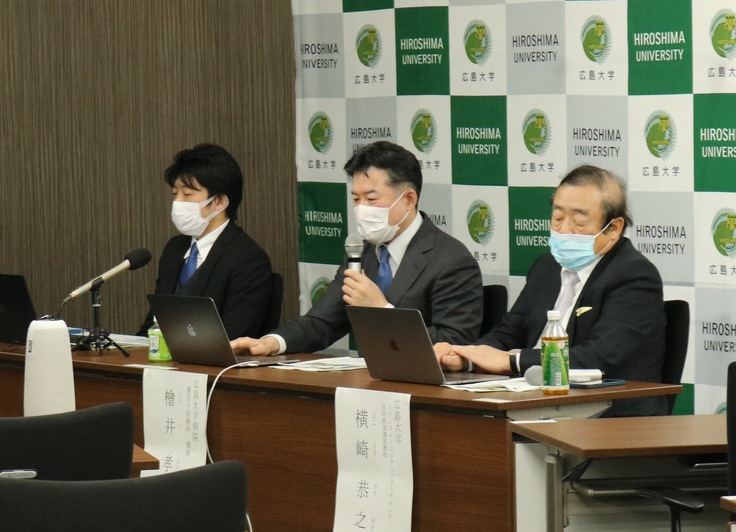 広島大学病院において、テレビ局や新聞社による記者会見が開催されました。